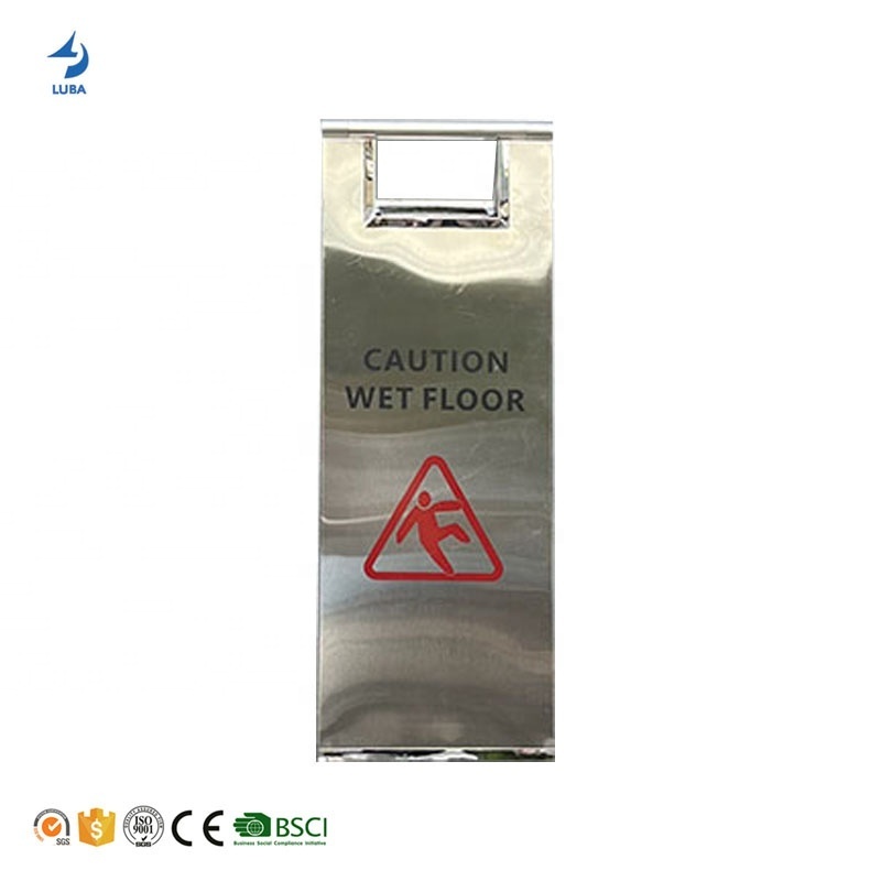 New A Shape Cheap Bright Portable Stainless Steel Safety Road Warning Signs Wet Floor Caution Sign