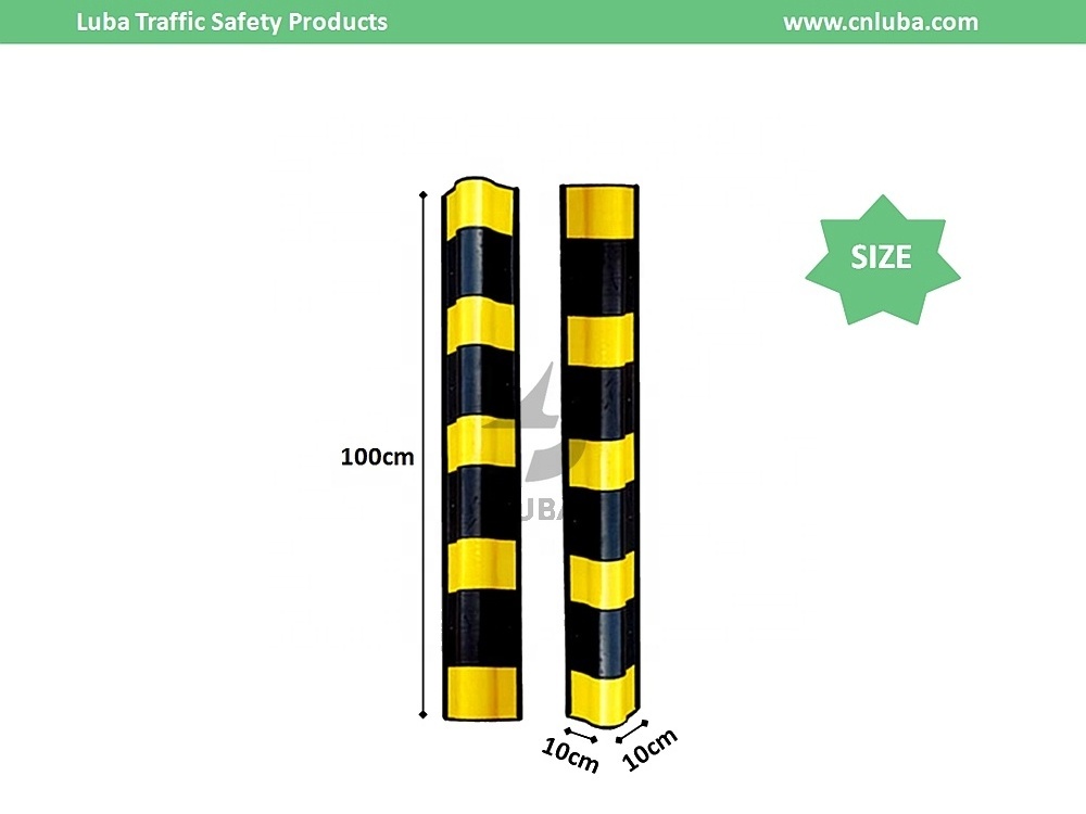 1000*100*10mm Factory Warehouse Forklifts Parking Space Lot Garage Columns Wall Corner Guard Rubber Corner Protectors