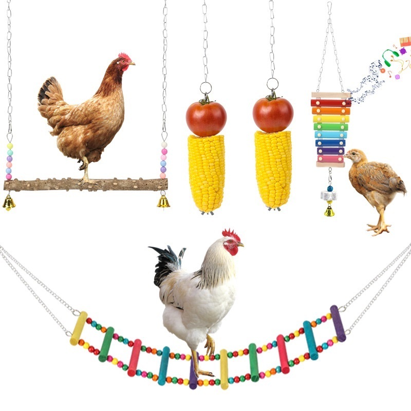 Chicken Swing chicken Flexible Ladder Hanging Feeder Chicken Toys for Coop