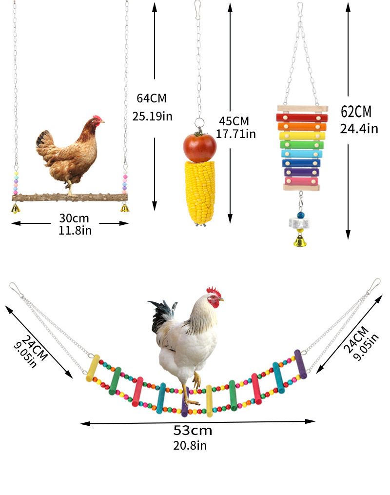 Chicken Swing chicken Flexible Ladder Hanging Feeder Chicken Toys for Coop