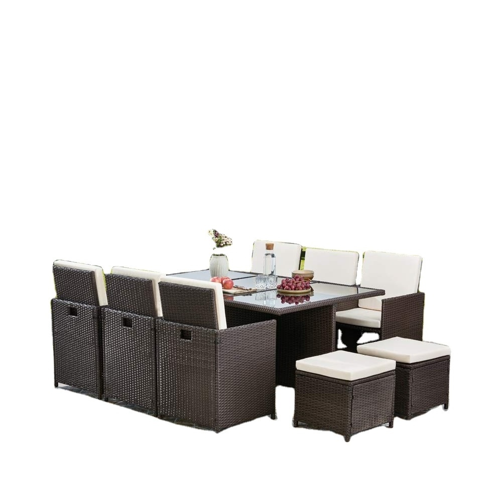 Garden Furniture Cube Set Rattan Dining Table And Chairs Outdoor Rattan Furniture Patio Furniture