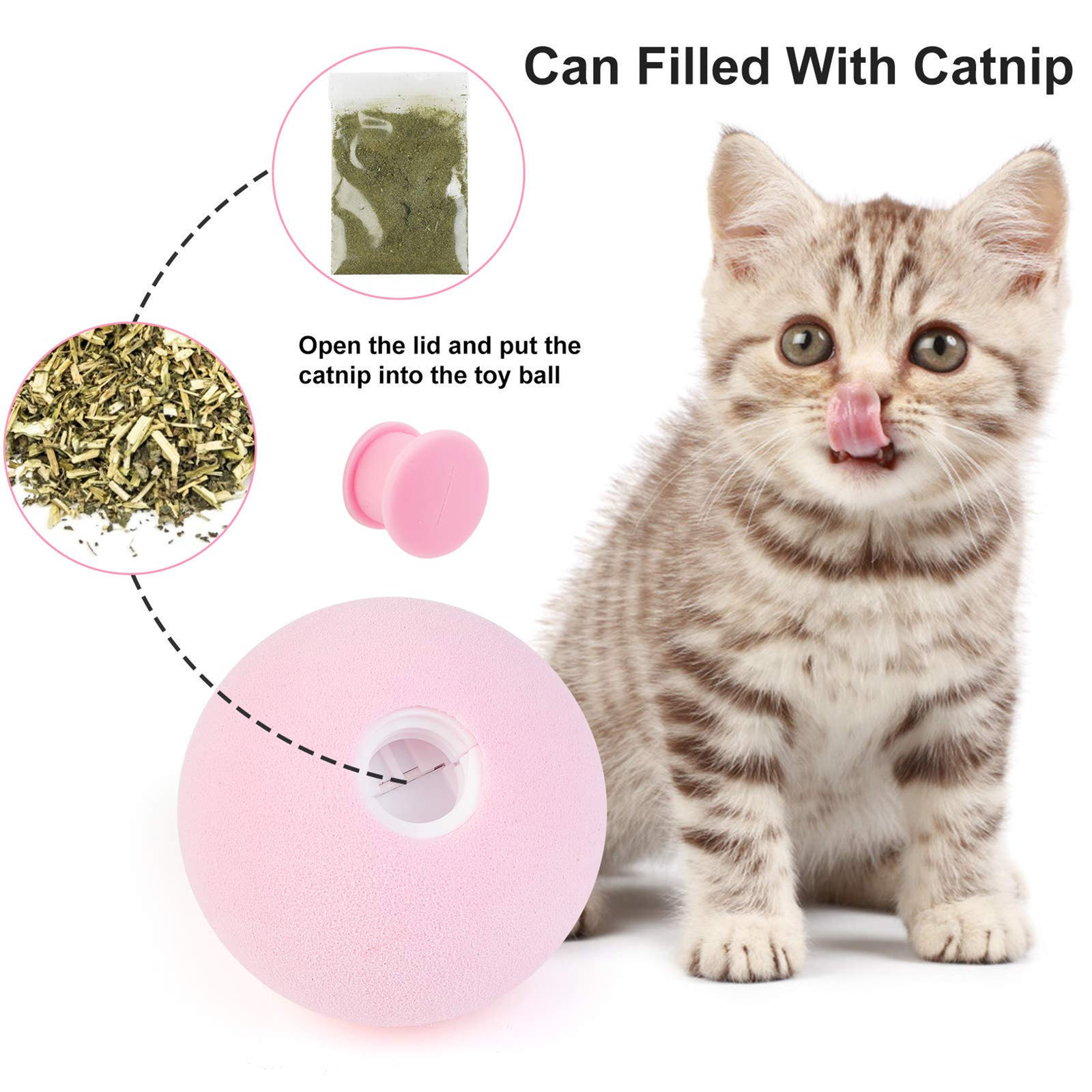 Cat Toys Smart Interactive Ball Catnip Cat Training Toy Pet Playing Ball for Cats Kitten Kitty Pet Squeaky Toy Supplies Products