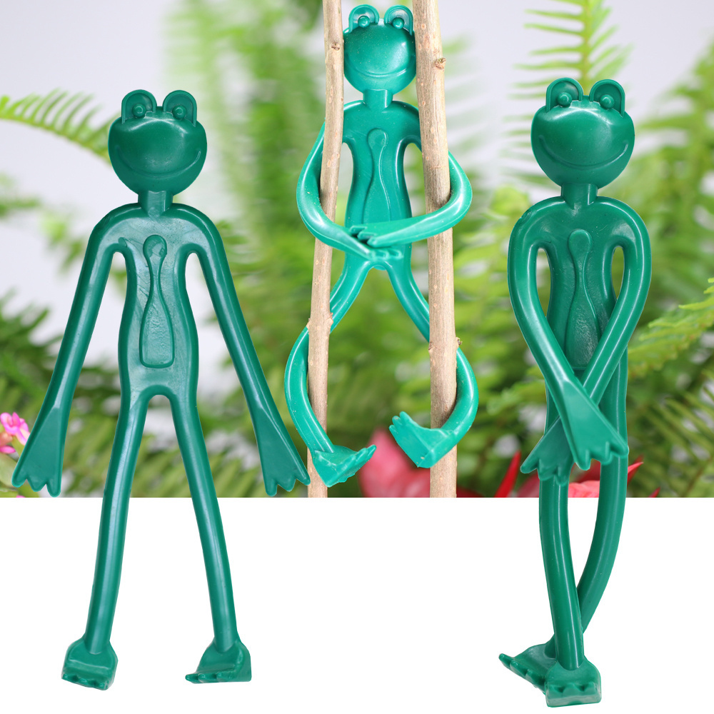 Frog Shaped Reusable Cable Wire Tie Cute Decorative Twist Bendable Garden Plant Support Adjustable Flexible Clip for Stem