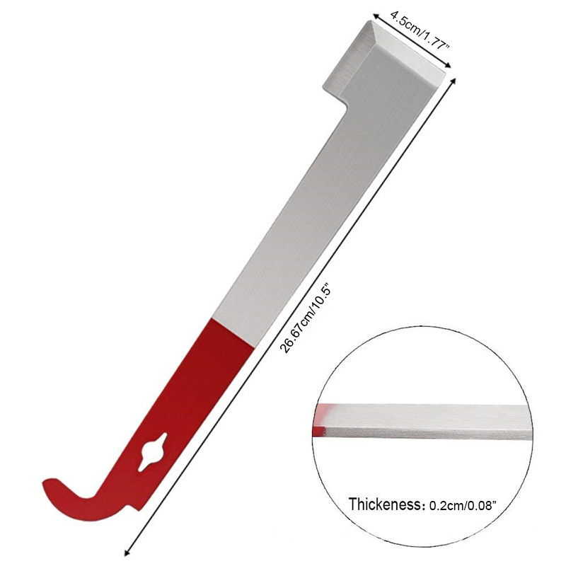 Beekeeping Equipment Red 26.6cm Stainless Bee Hive Tool Frame Lifter and Scraper J Shape Hook Beekeeper Tool Scraping Knife