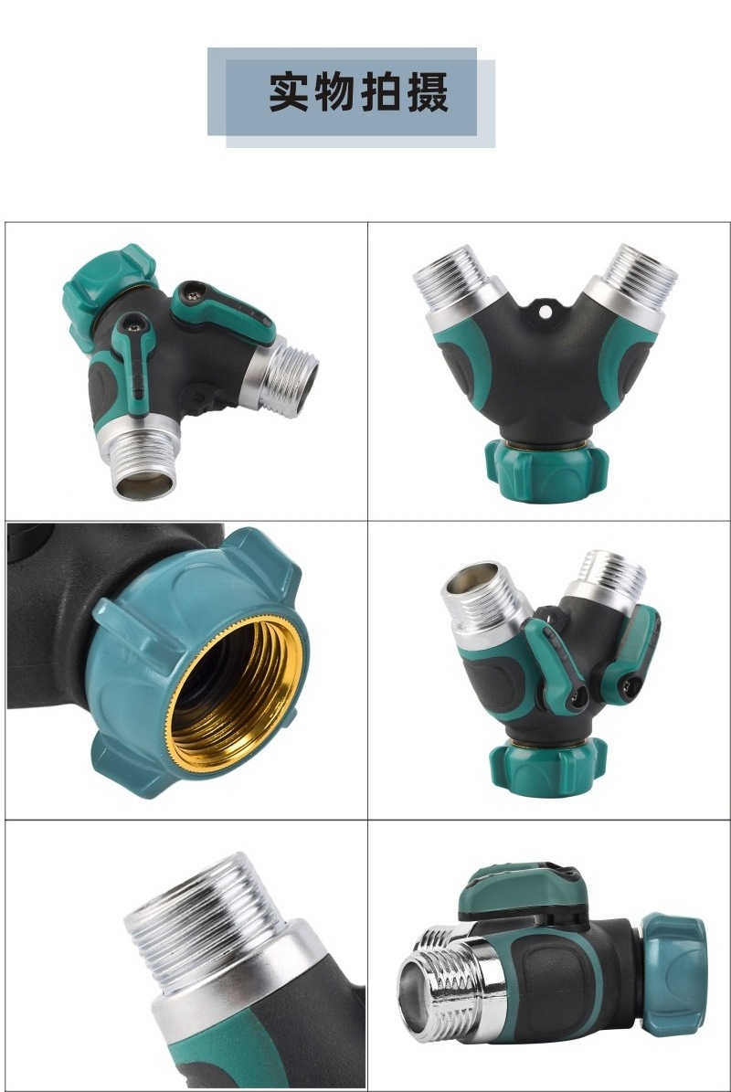 Garden Watering Two Way Hose Splitters Connector 3/4 Inch Garden Tap Water Splitter Y Conector Drip Irrigation Adapter