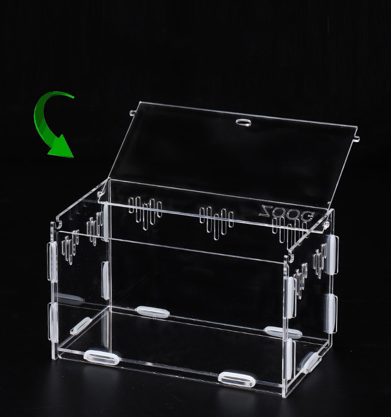 Full transparent acrylic reptile display enclosure flat packed leopard geckos cage terrarium