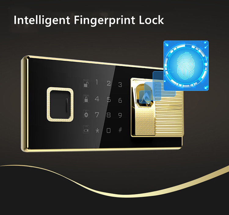 Hot Selling Double Insurance Anti-theft Storage Cabinet  Password Fingerprint Lock  Safe Deposit Box For Money Home Hotel Bank