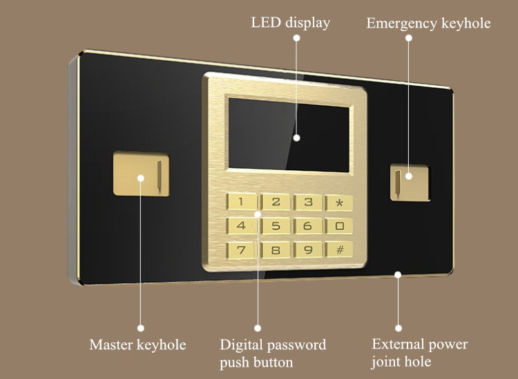 Hot Selling Double Insurance Anti-theft Storage Cabinet  Password Fingerprint Lock  Safe Deposit Box For Money Home Hotel Bank