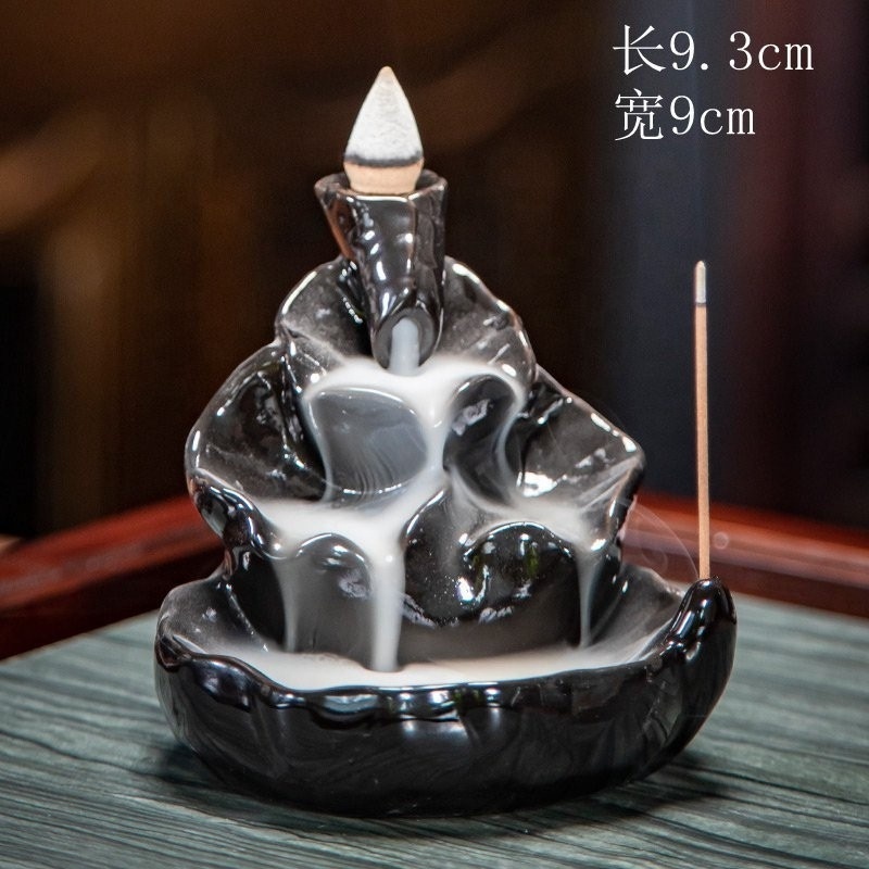 Wholesale Popular Hot Sale Ceramic Backflow Incense Burner Scented Waterfall Incense Holder With Fish Inside