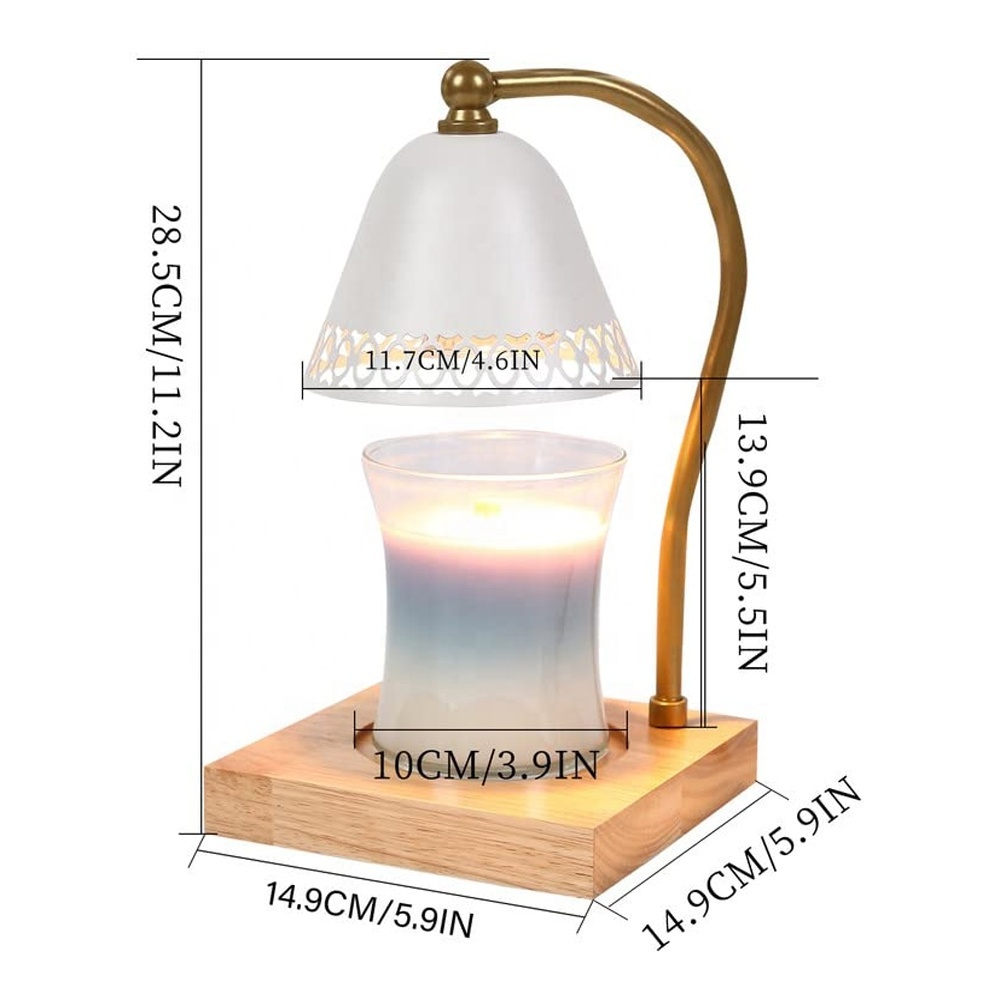 Wholesale Electric Dimmable Smokeless Flameless Candle Wax Warmer Lamp With Wooden Base For Scented Candle