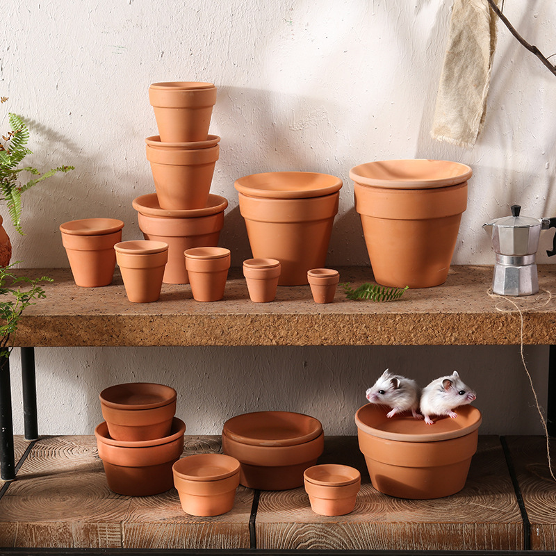 Wholesale Terracotta Pots Classic Bonsai Ceramic Flower pot Multi-Size Succulents cactus Red Clay Planter Pots