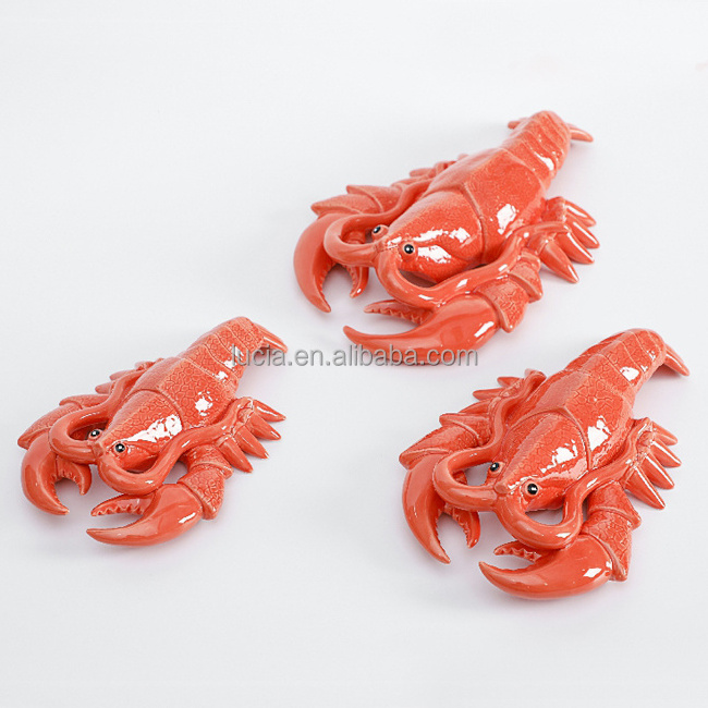 Wholesale Ceramic Crab Shape Figurine Ornament Candle Holder Tourist Ocean Souvenir