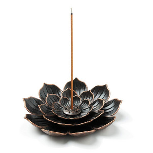 Incense Burner Lotus Holder for Sticks or Cone Coil Incense Burner for Charcoal Disc Resin