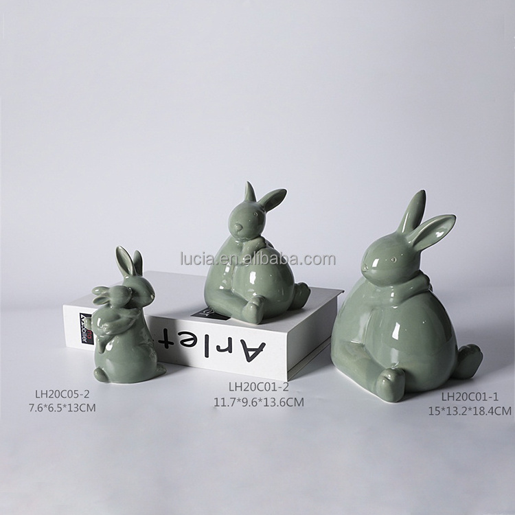 Wholesale cheap funny ceramic rabbit head decor for home