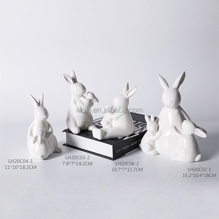 Wholesale cheap funny ceramic rabbit head decor for home