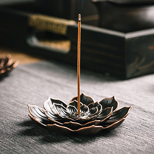 Incense Burner Lotus Holder for Sticks or Cone Coil Incense Burner for Charcoal Disc Resin