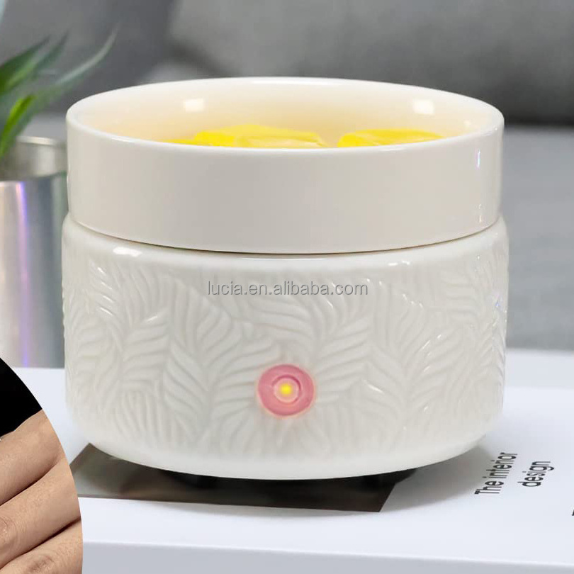 Wholesale Ceramic Fragrance Candle Melts Warmer Electric Wax Warmer 2 in 1 Candle Warmer