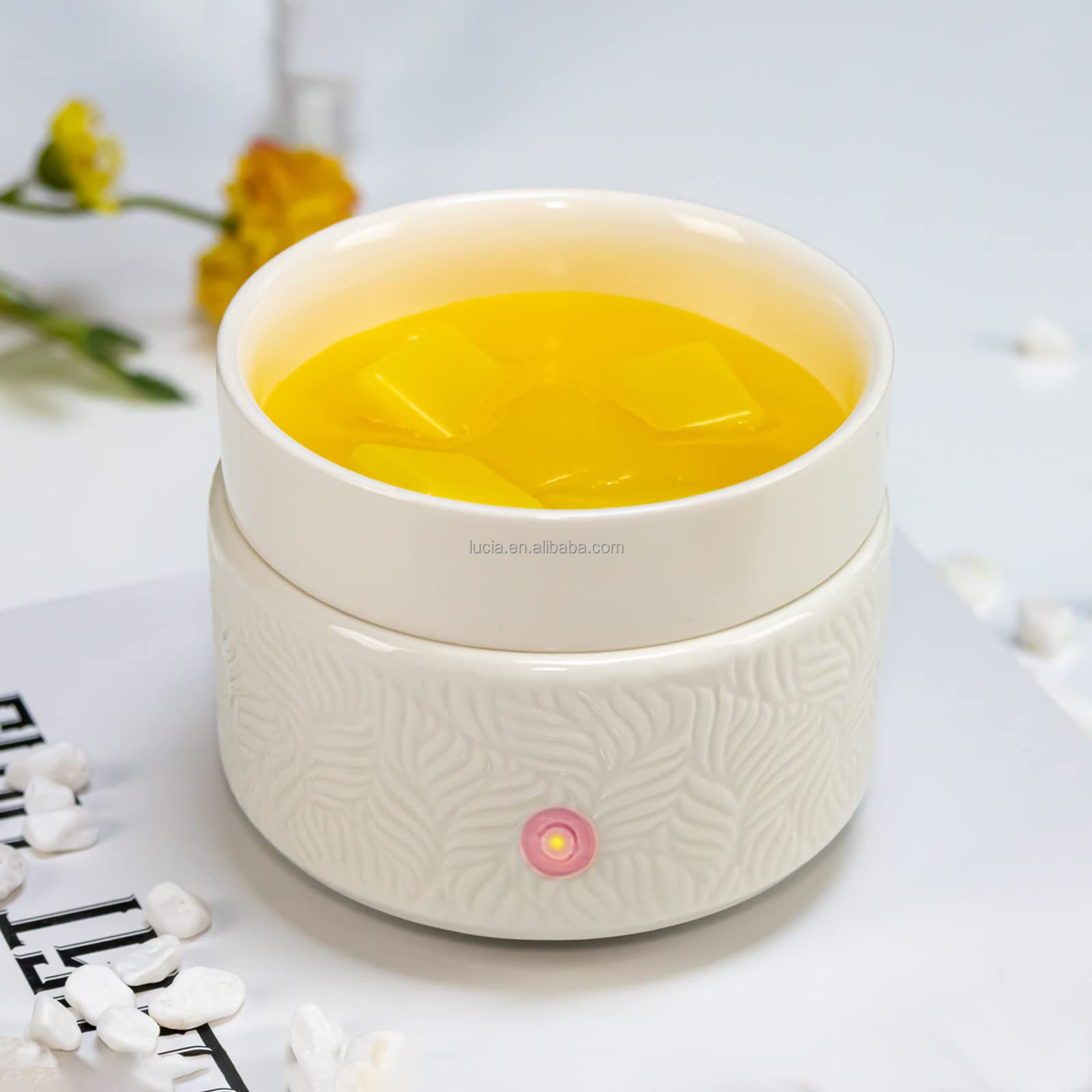 Wholesale Ceramic Fragrance Candle Melts Warmer Electric Wax Warmer 2 in 1 Candle Warmer