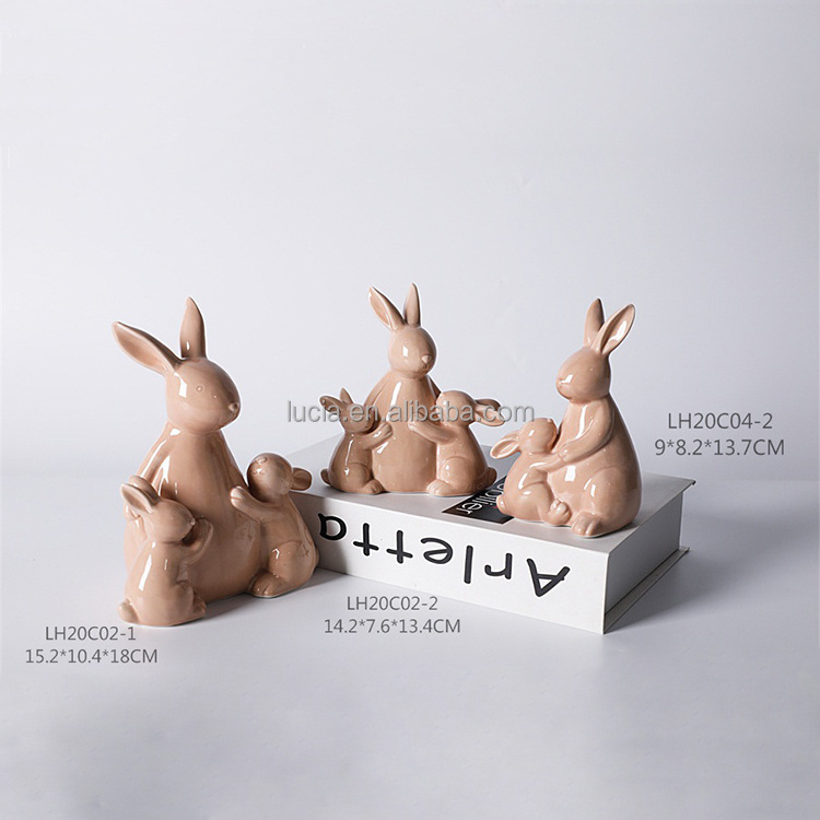 Wholesale cheap funny ceramic rabbit head decor for home