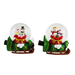 Creative Newest High End Cute Resin Snow Globe With Music LED Lights Inside For Christmas Gifts