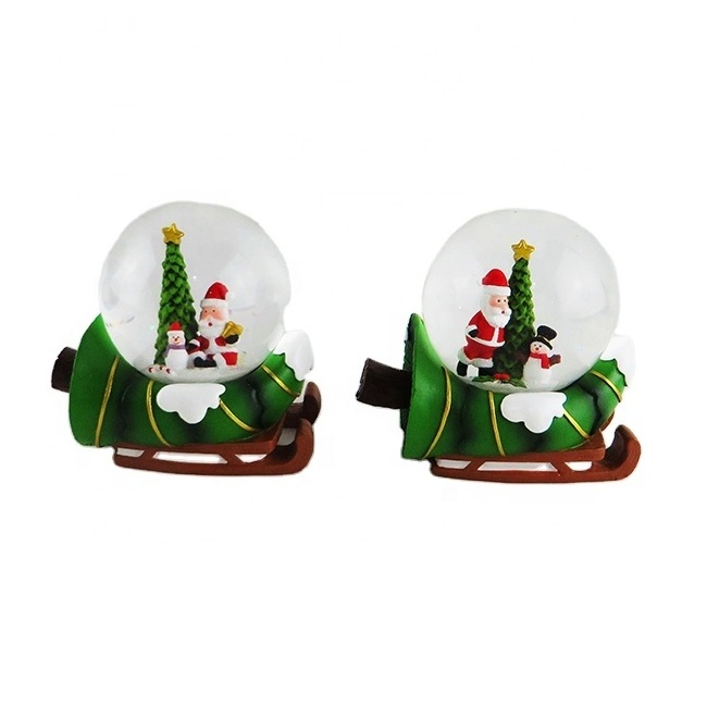 Creative Newest High End Cute Resin Snow Globe With Music LED Lights Inside For Christmas Gifts