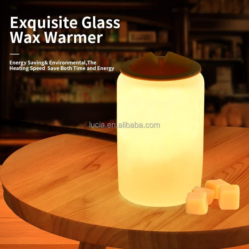 Hot Sale Glass Candle Warmer Wax Melt Burner Night Light Electric Fragrance Wax Warmer