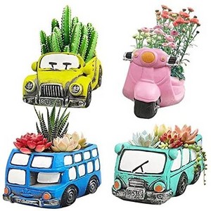 New Creative Cute Car Ceramic Succulent Flower Planter Pot For Desktop Floor Decoration