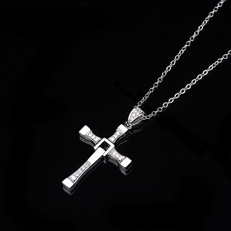 Simple Design Religious Jewelry 18k 24k Gold silver Plated Cross Chain stainless steel Necklace