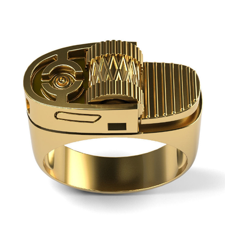 Free sample European And American The New Hot Jewelry Men's Titanium Steel Lighter Rings