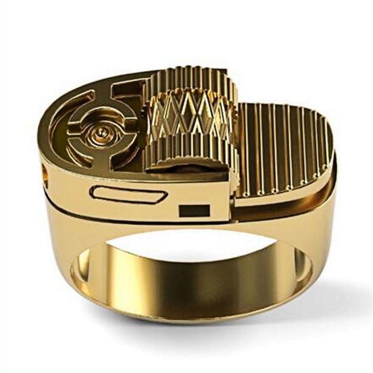 Free sample European And American The New Hot Jewelry Men's Titanium Steel Lighter Rings