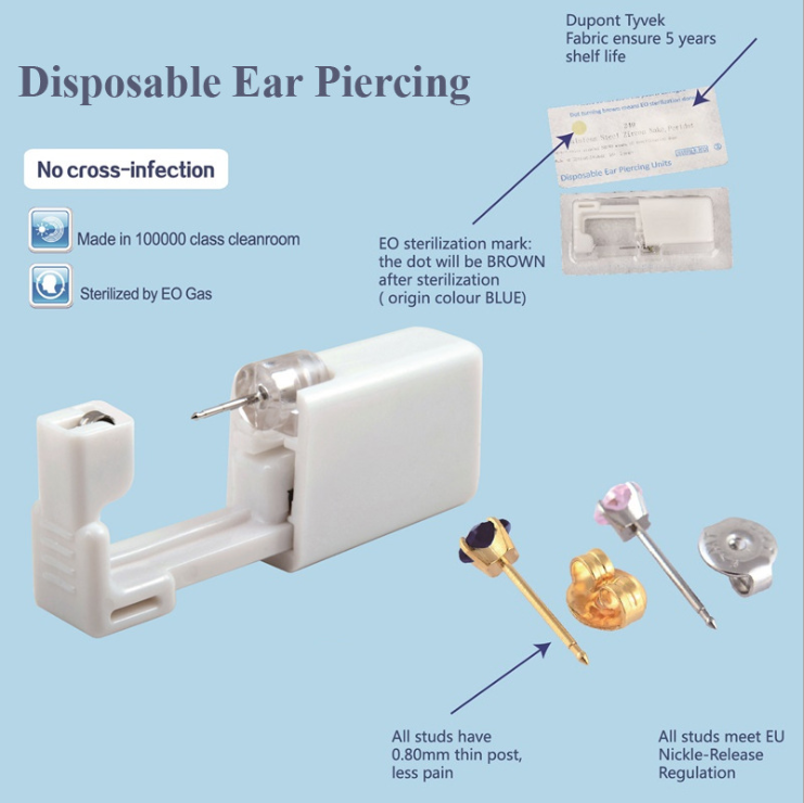 LC Products China Wholesale Top Quality Ture Gold Plating Stainless Steel Ear Piercing Gun