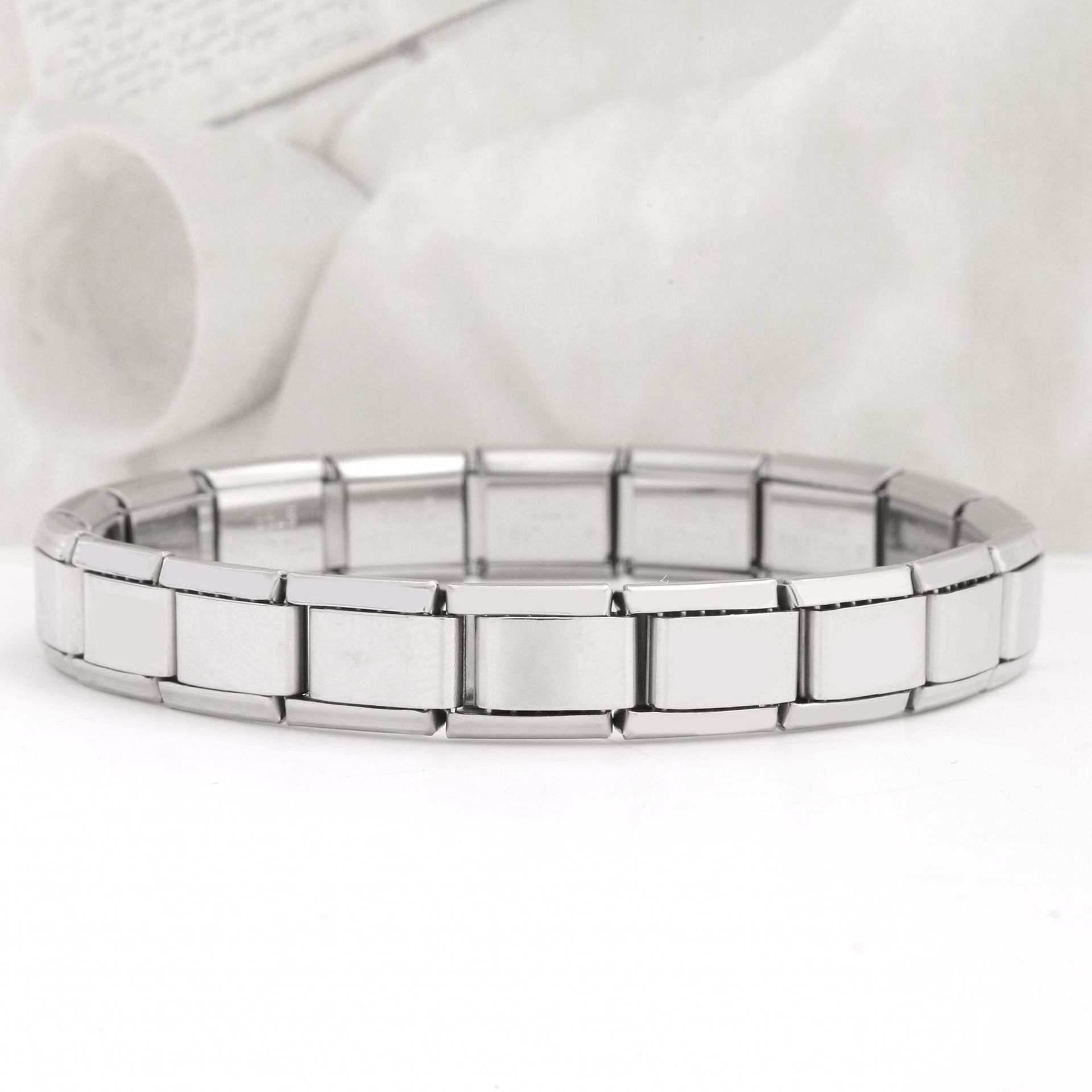 ODM Fashionable Handmade DIY Italian Module Bracelet 9mm Hypoallergenic Stainless Steel Elastic Bracelet For Women