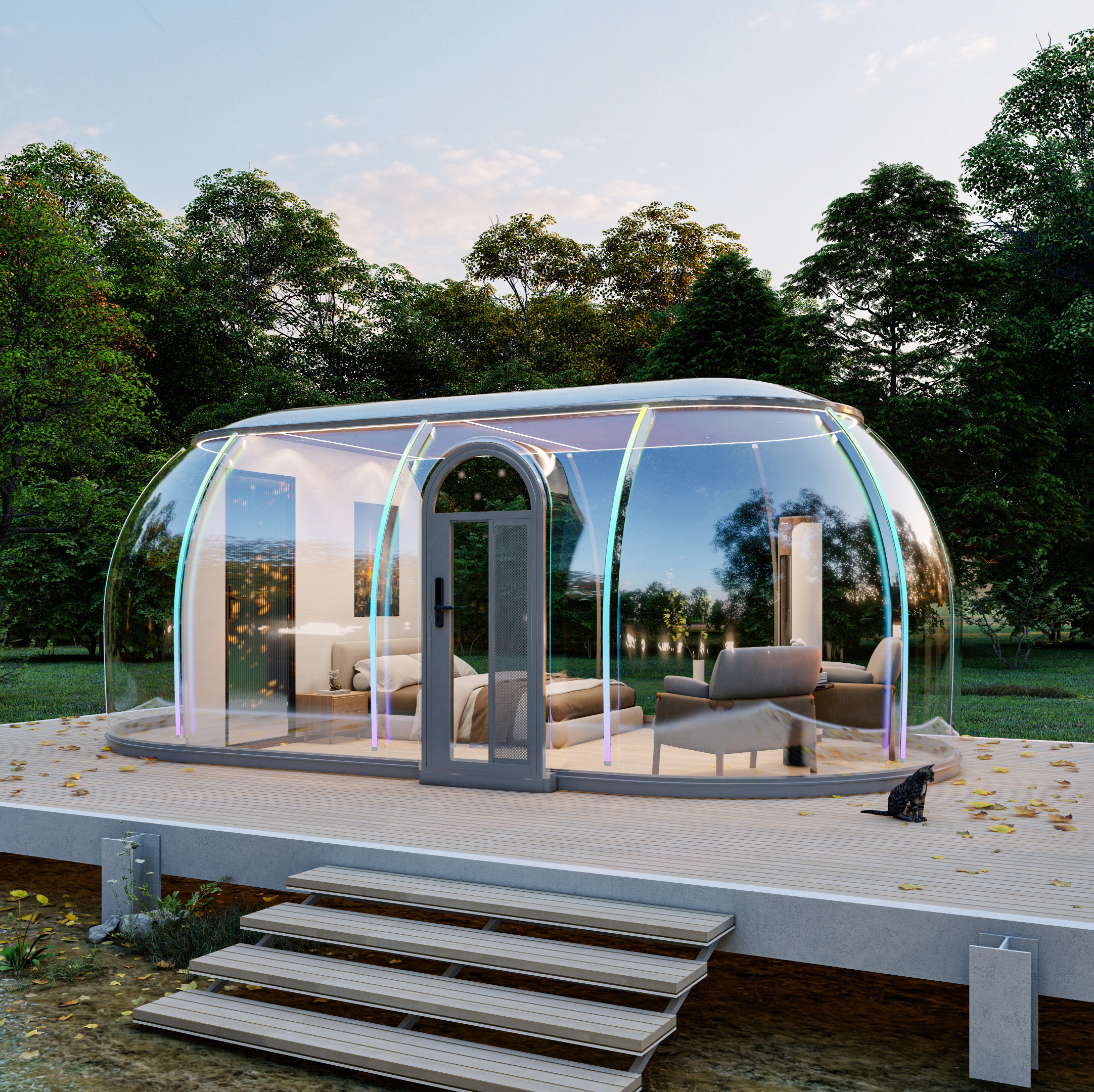 Star Capsule House PC Home Dome Transparent  Glamping Pod Dome Tent For Dining /Cafe/ Resorts/ Villas/ Camping/ Restaurant