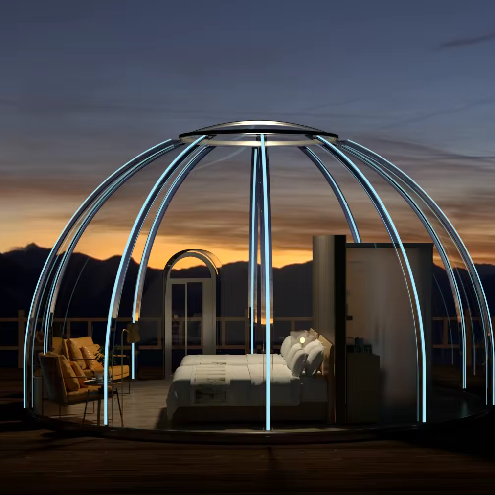 High Quality 2024 Luxury Geodesic Camping Outdoor Bubble PC Event Transparent stargazing domes Tent Glamping Pod