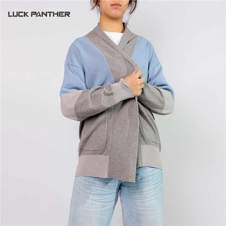 Luckpanther OEM Custom Women Cardigan Sweaters Long Sleeve Sweater Coat Outwear Tops Casual Loose Sweater With Pockets