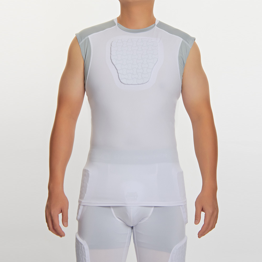 Custom  Quick Dry Breathable Rughy Ice Hockey Compression Vest Shirts EVA Protective Safe Guard Shoulder Rib Chest Protector Top