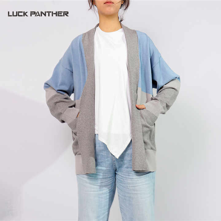 Luckpanther OEM Custom Women Cardigan Sweaters Long Sleeve Sweater Coat Outwear Tops Casual Loose Sweater With Pockets