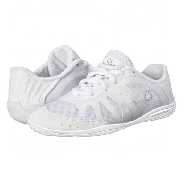 Pure white soft cheap cheerleading shoes lightweight youth cheer sneakers