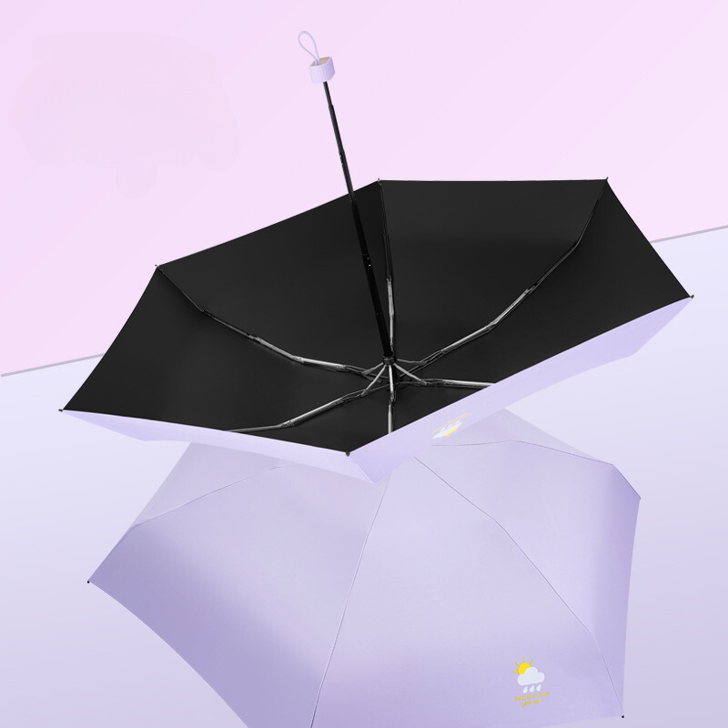 N18 Hexafold Umbrella Ultra Light Mini Portable Black Glue Anti UV Sun Umbrella Pocket Anti Sun Rain Dual Use Umbrella