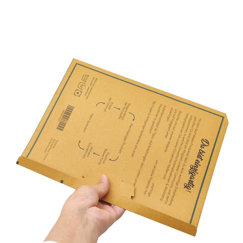 Customrecycled A4 Manila Plug-In Seal Envelope Cardboard Eco-Friendly Printing Kraft Brown Paper Mailing Packaging Envelops