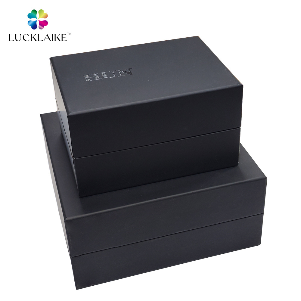 custom luxury top and bottom cosmetic perfume black matte 2-piece candle cardboard lid and base rigid gift box packaging