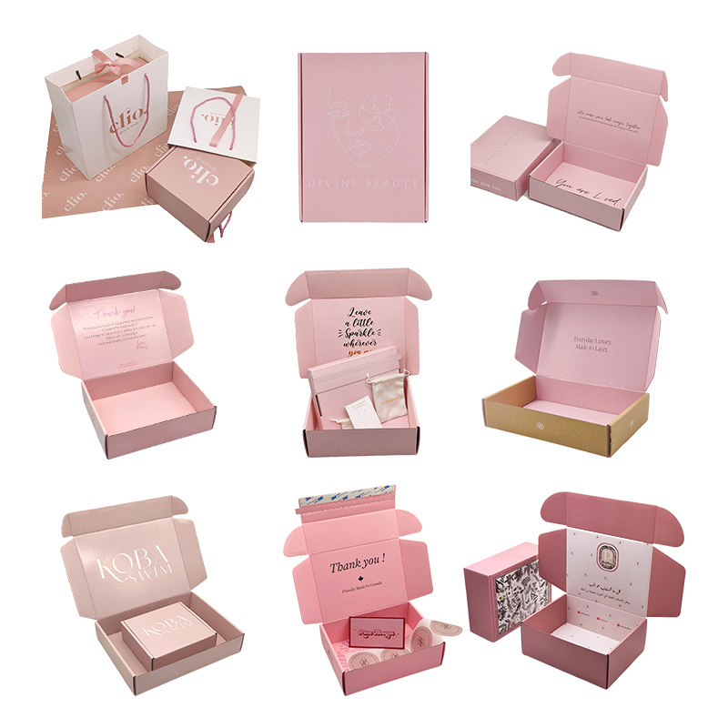 Free Sample Customize Luxury Pink Big Cajas Boxes De Carton With Logo Packaging Gift Boxes For Small Business