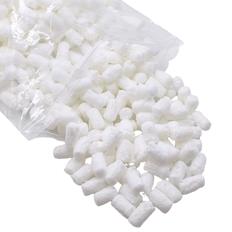 Eco-friendly 1/4 Cu Ft White Bio Tube Recycled Anti Static Packing Corn Starch Packaging Foam Peanuts Popcorn Tube Shape