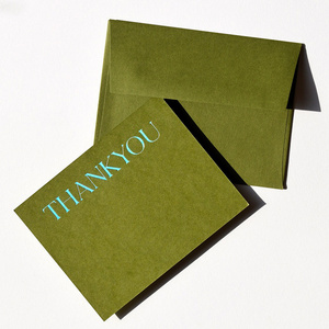 Custom  Logo Small Green Business Luxury Recycled Paper Visite Scratch Postcards Business Holographic Printing Thank You Cards