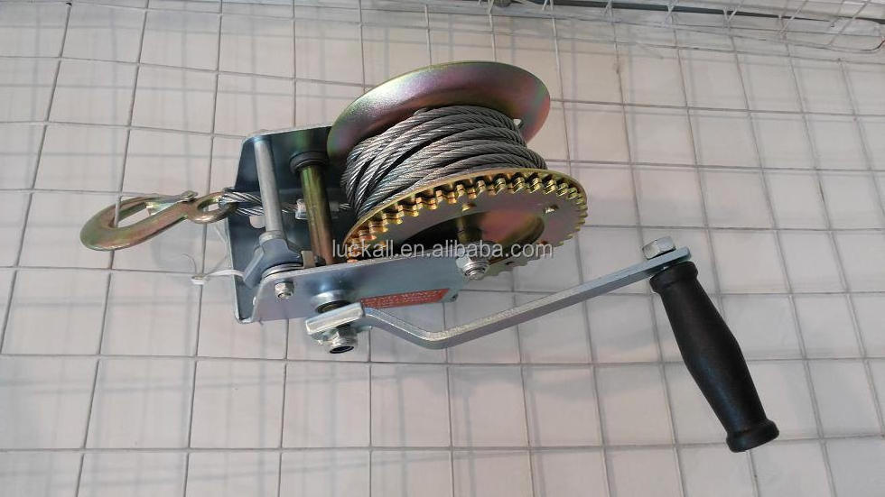 BOAT WINCH Hand puller hand winch manually winches operated small crane WITH WIRE ROPE double gears