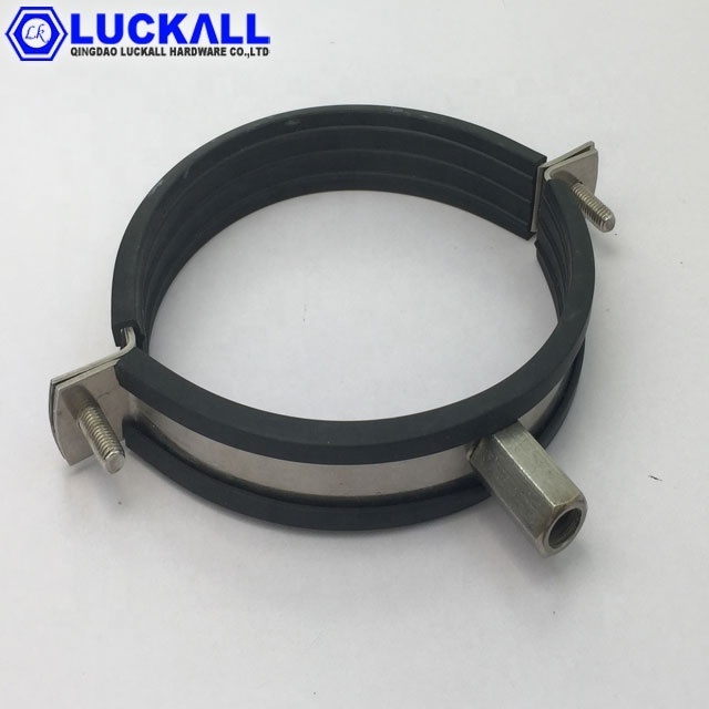 High Quality Stainless Steel 304 Hanging Clamp For Pipe Fitting With Rubber Line Split Pipe Clamp 3