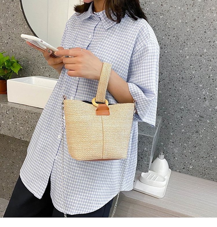 2022 Summer Fashion Straw Woven Handbags Weaving Beach Lady Crossbody Shoulder Bag Straw Bags