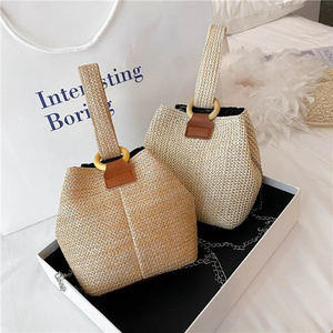 2022 Summer Fashion Straw Woven Handbags Weaving Beach Lady Crossbody Shoulder Bag Straw Bags