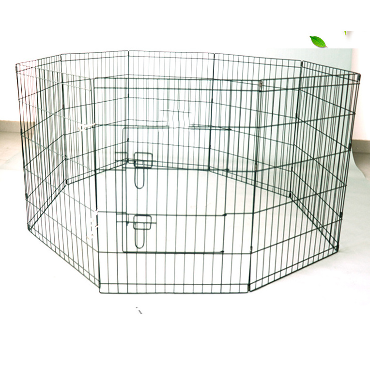 Jiangshun OEM ODM puppy enclosure foldable safety portable stackable hinge joint dog fence outdoor animal fencing  pet cage