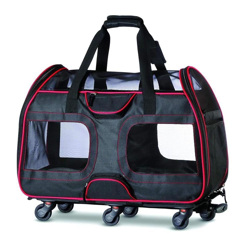 Advocator OEM/ODM Large capacity airline approved dog cat light four wheel pet travel carrier stroller cart with wheels